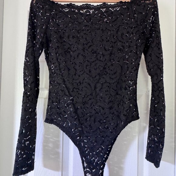 A’Gaci Black Lace Long Sleeve Bodysuit – Size L, Never Worn - Picture 3 of 5